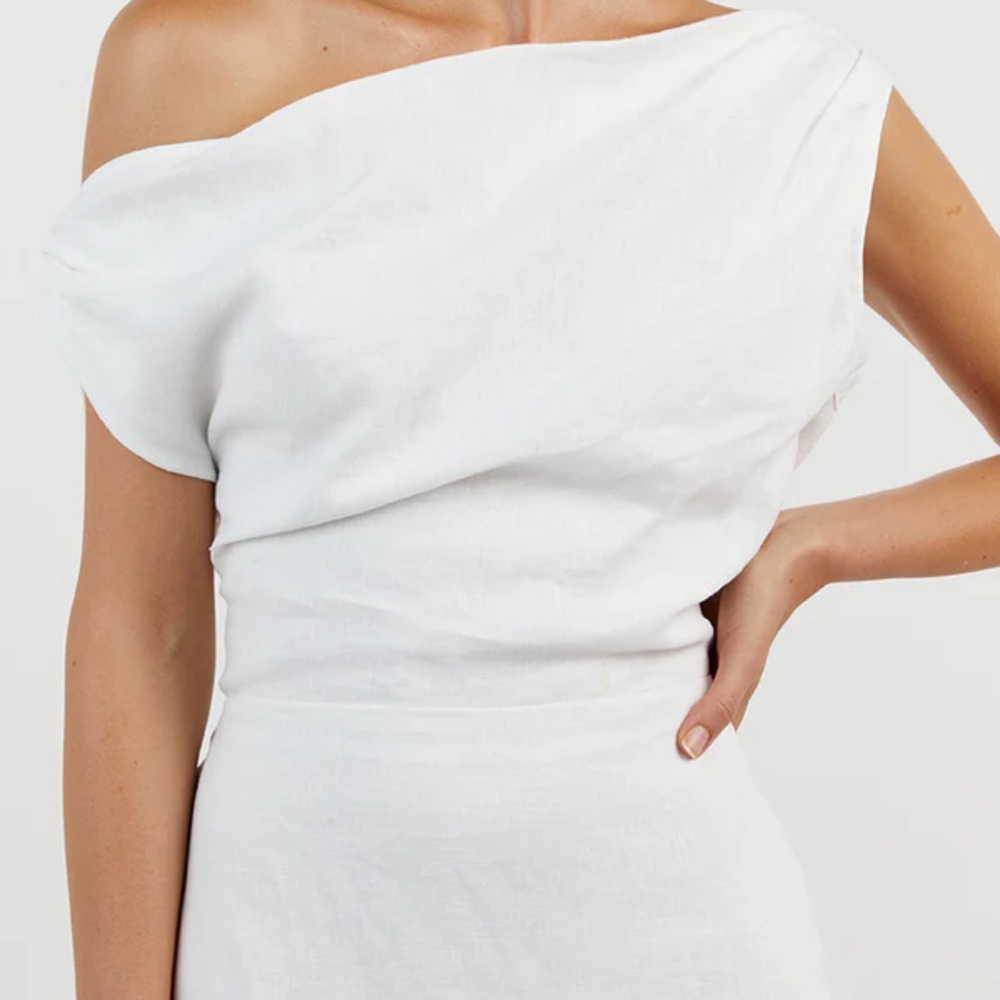 DISSH Cass Linen Asym Midi Dress